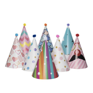 8 Pieces Colorful Birthday Party Hats Cone Party Hats