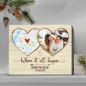 Where It All Began Map Gift Our First Date Map Personalized Poster