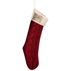 Personalized Leather Knitted Christmas Stockings