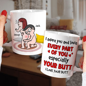 I Adore You - Personalized Christmas Funny Couple Mug, Valentine's Gift