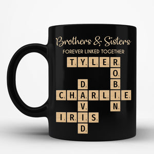 Family Forever Linked Together Crossword Puzzle Art Personalized Mug