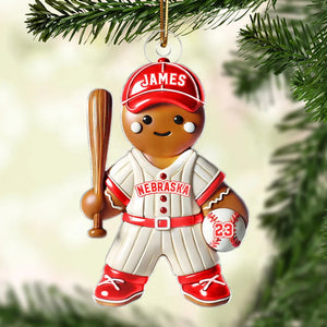 Personalized Baseball Kid Acrylic Ornament Christmas Gift For Grandkids