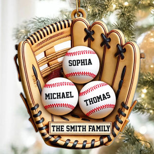 Baseball Family Glove Sport Lover Personalized Acrylic Ornament