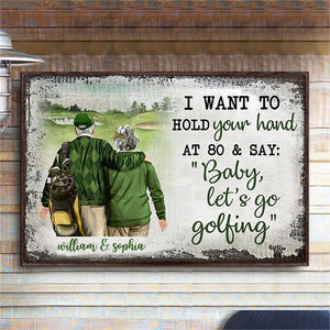 Personalized Golf Couple Want To Hold Your Hand Poster