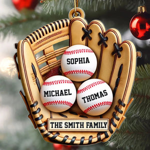 Baseball Family Glove Sport Lover Personalized Acrylic Ornament