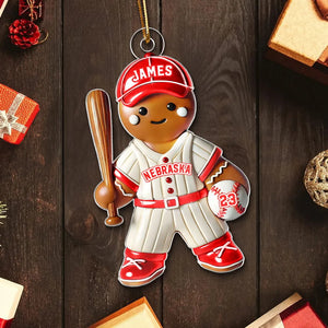 Personalized Baseball Kid Acrylic Ornament Christmas Gift For Grandkids