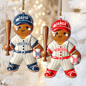 Personalized Baseball Kid Acrylic Ornament Christmas Gift For Grandkids