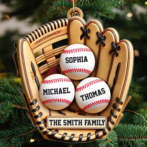 Baseball Family Glove Sport Lover Personalized Acrylic Ornament