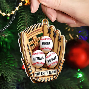 Baseball Family Glove Sport Lover Personalized Acrylic Ornament