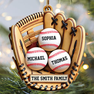 Baseball Family Glove Sport Lover Personalized Acrylic Ornament