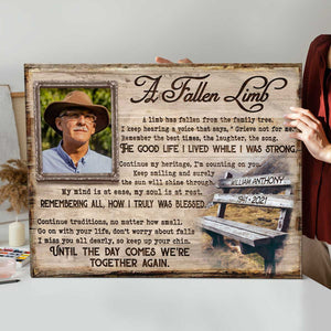 Personalized Memorial Picture Poster with Memorial Poems, In Memory of Canvas