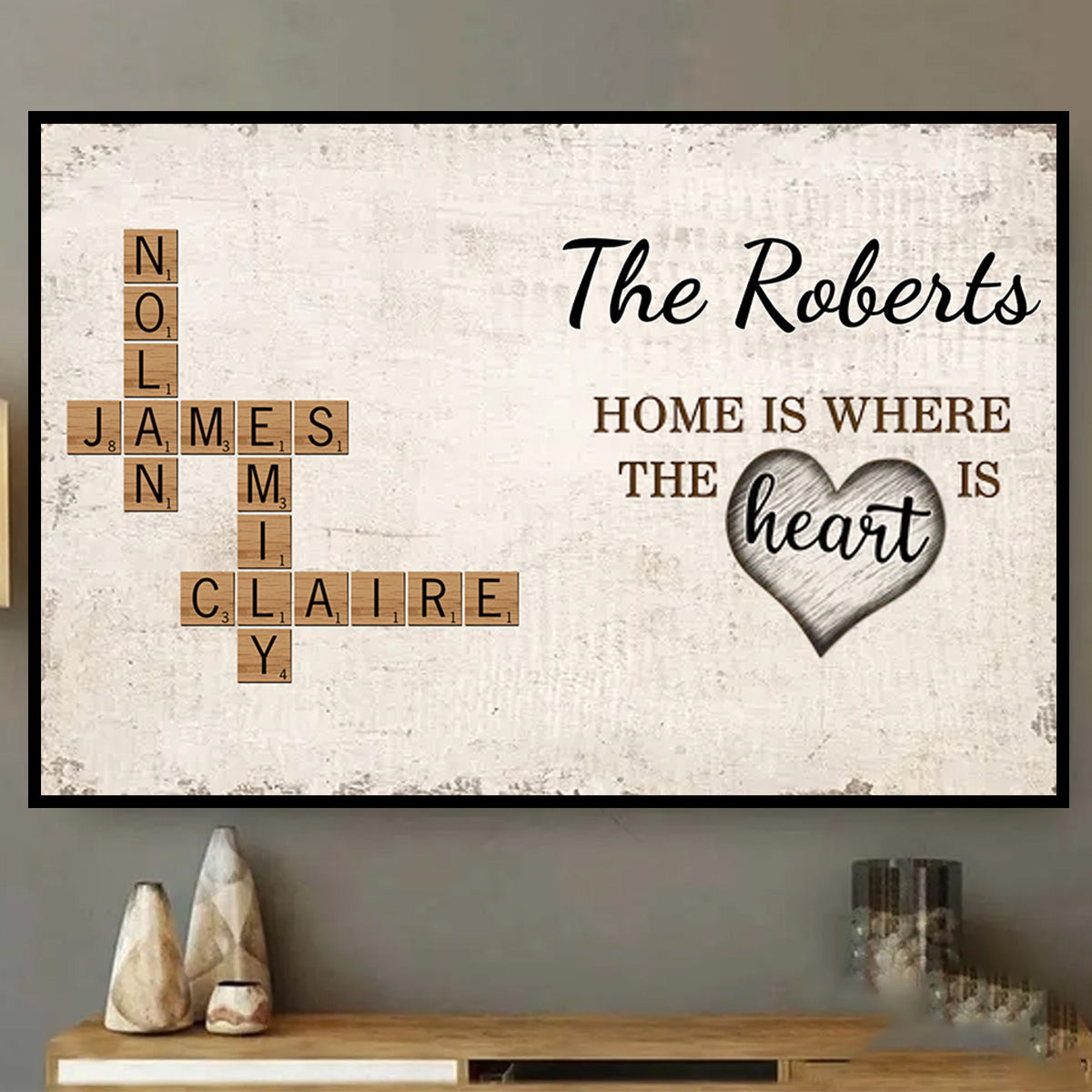 Personalized Poster-Family Whole Lot Of Love Crossword Puzzle Art - Captured In A Moment