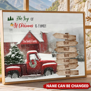 Family is The Greatest Christmas Gift Personalized Vintage Snow Truck Poster