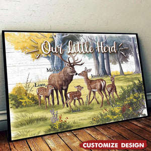 Deer Love Herd Our Little Herd Family Personalized Poster