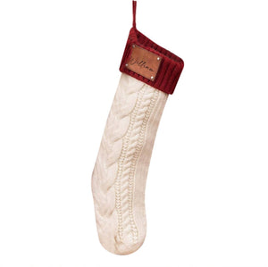 Personalized Leather Knitted Christmas Stockings