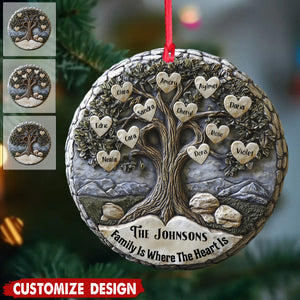 Merry Christmas - Personalized family tree Ornament