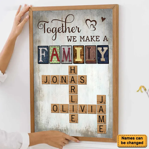 Personalized Together We Make a Family Crossword Art Poster