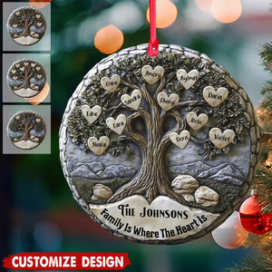 Merry Christmas - Personalized family tree Ornament