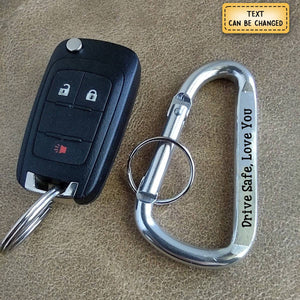 Personalised Engrave Text Carabiner Keychain