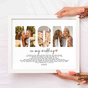 Personalized Mom/Dad/Sis on my wedding Photo Frame, Custom Photo Collage Poster