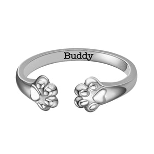 Personalized paw hug ring for pet lover