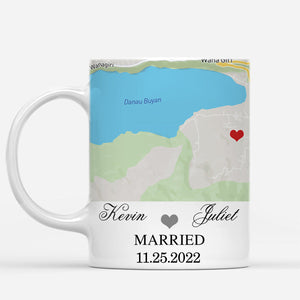 Engagement Mug - Custom Map Gift Ceramic Mug