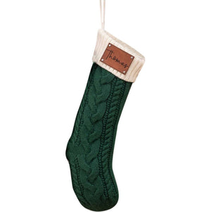 Personalized Leather Knitted Christmas Stockings