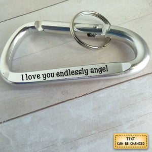 Personalised Engrave Text Carabiner Keychain