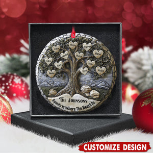 Merry Christmas - Personalized family tree Ornament