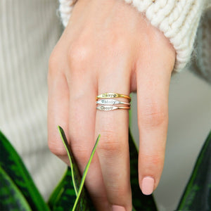 Personalized Dainty Name Stacking Ring Gift for Mom Grandma