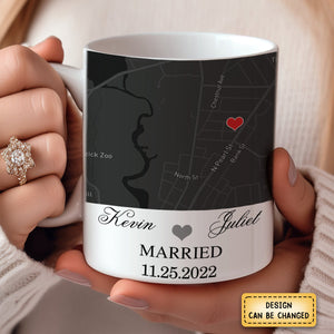 Engagement Mug - Custom Map Gift Ceramic Mug