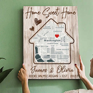 Personalized Our First Home Custom Map Poster, Best Housewarming Gifts, Gifts for New Homeowners, New House Gifts