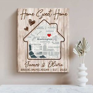 Personalized Our First Home Custom Map Poster, Best Housewarming Gifts, Gifts for New Homeowners, New House Gifts