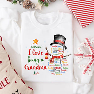 Personalized Gift For Grandma Reasons I Love Being Word Art Sweatshirt