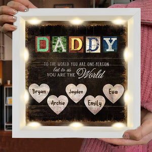 Personalized Light Shadow Box-Daddy, You Are The World