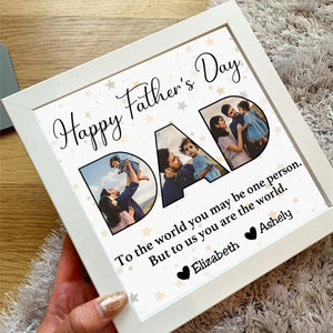 Father - To Me You Are The World - Personalized Light Shadow Box