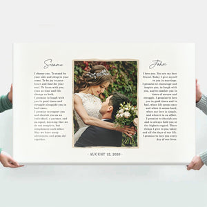 Custom Canvas Print Poster with Poem - Personalized Photo Wedding Song Lyrics