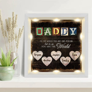 Personalized Light Shadow Box-Daddy, You Are The World