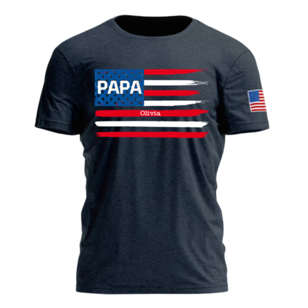 Personalized Dad Grandpa Flag With Grandkids 3D T-Shirt