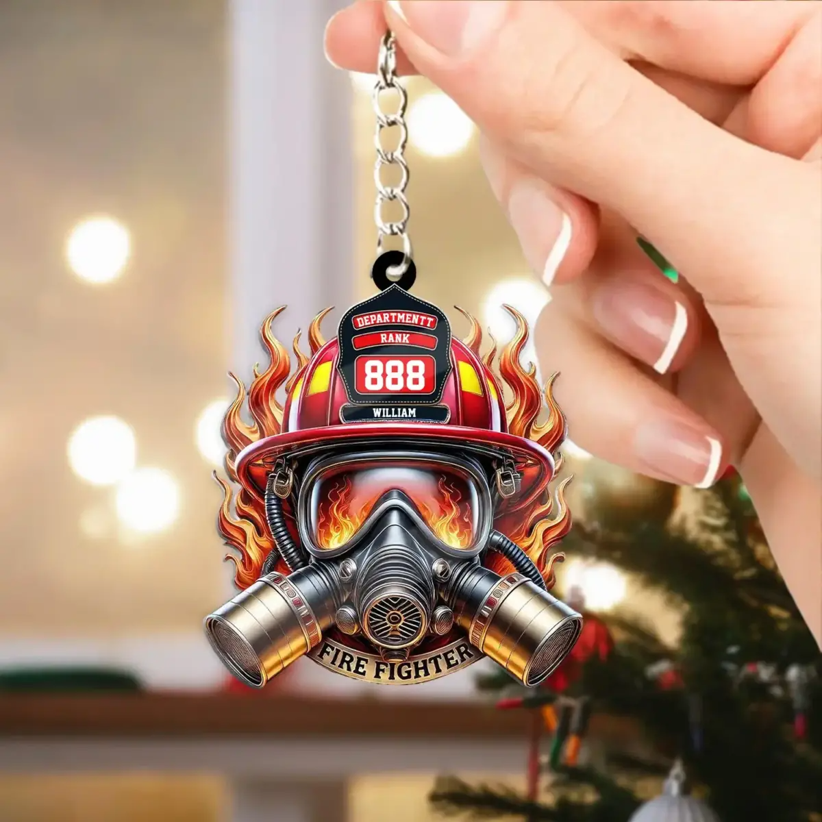 Pefect Gift For Firefighters Personalized Firefighter Helmet Keychain