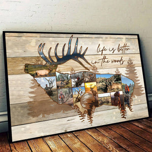 Personalized Elk Hunting Photo Collage Poster - Gift For Hunter