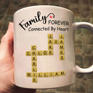 Forever Connected By Heart Scrabble Name - Personalized Mug