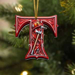 Firefighter Ornament- Personalized Alphabet Letter Gifts With Firefighter Lovers