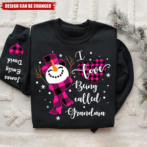 I Love Being Called Grandma Snowman Christmas And Kids Personalized Sweatshirt