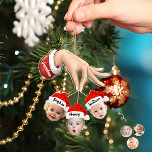 Custom Photo Grandma Grandkids Christmas Gift - Personalized Cutout Acrylic Ornament