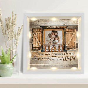 Personalized Light Shadow Box - To Our Family You are the World Father's Day Gift