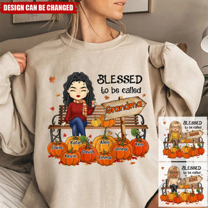 Blessed To Be Called - Family Personalized Pumpkin Sweatshirt - Autumn Gift For Grandma