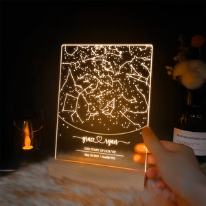 Custom star map by date,Personalized Couple Constellation LED Night Light Acrylic Plaque