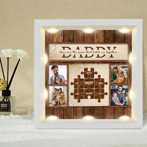 Personalized Light Shadow Box - You Are The Piece That Holds Us Together Gift For Dad