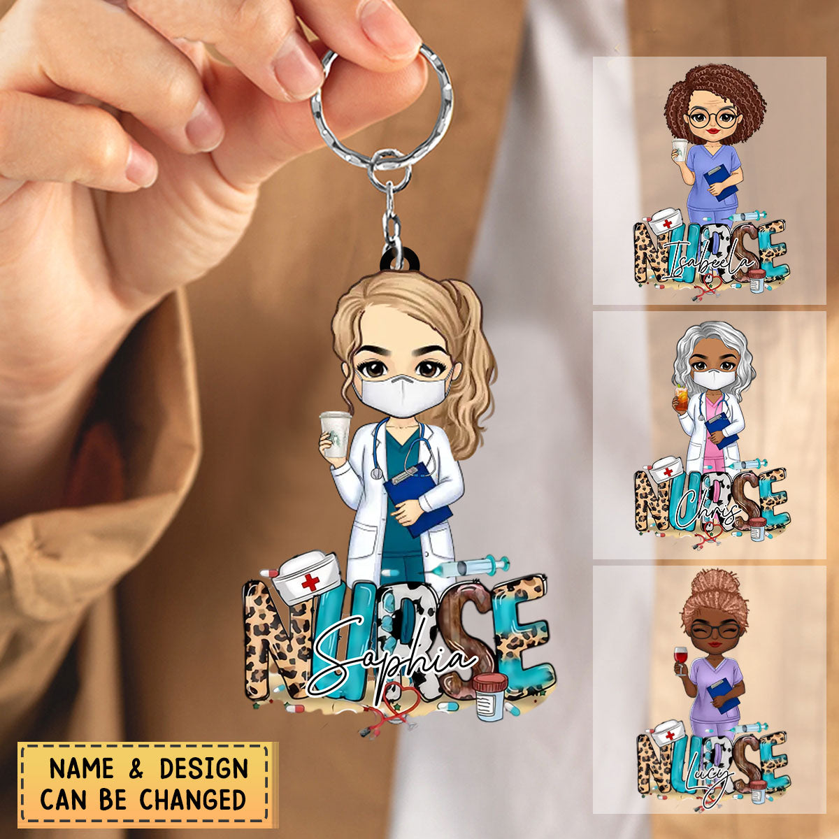Personalizeds Nurses Are The Heart Of Healthcare Acrylic Keychain